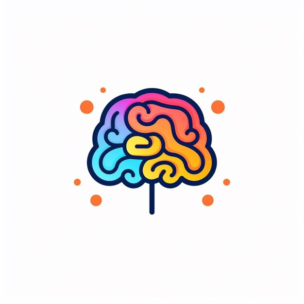 Photo vecteur de logo de cerveau plat de couleur