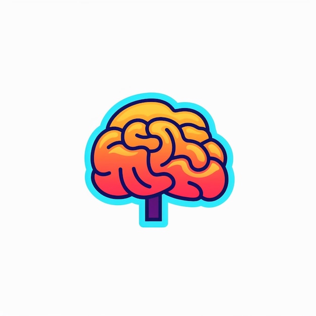 vecteur de logo de cerveau plat de couleur