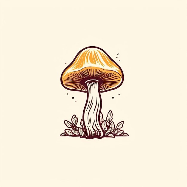 vecteur de logo champignon couleur plate