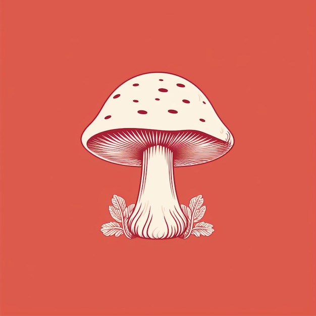 vecteur de logo champignon couleur plate