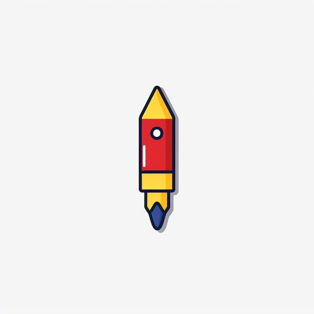 vecteur de logo à crayon et à stylo de couleur plat