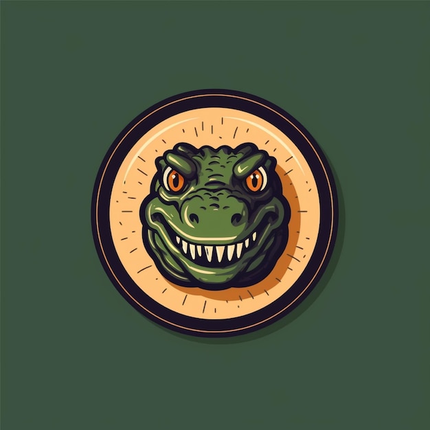 Photo vecteur de logo crocodile couleur plate