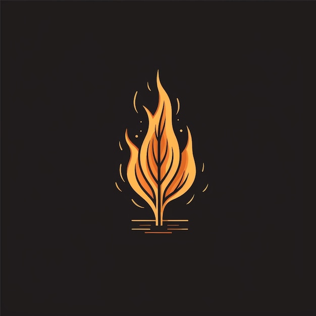 vecteur de logo de feu de joie plat couleur