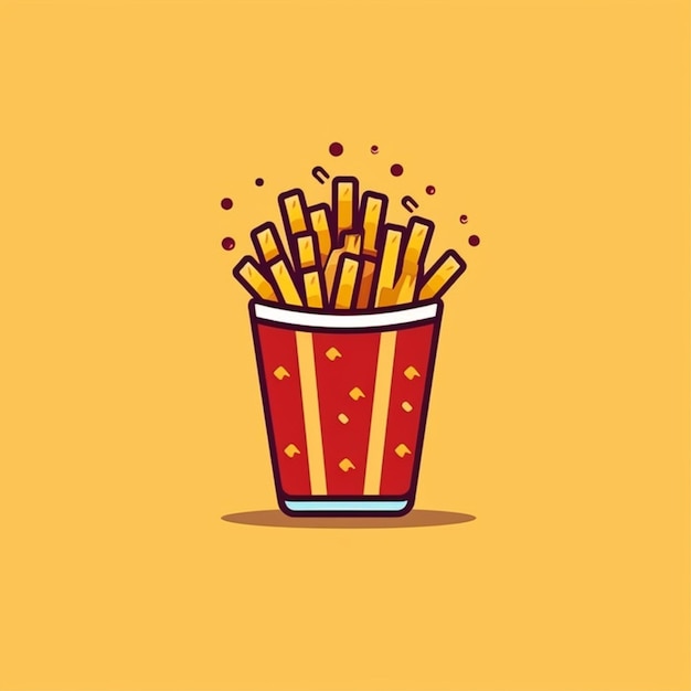 vecteur de logo de frites à la couleur plate