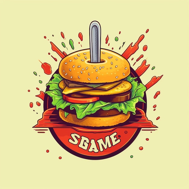 Photo un vecteur de logo de hamburger