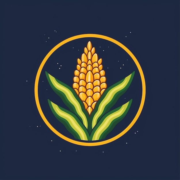 vecteur de logo de maïs de couleur plate