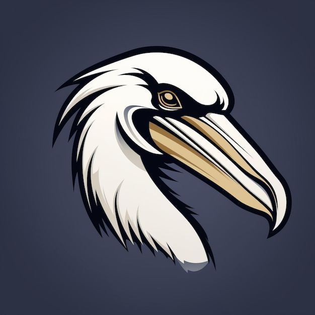 Vecteur de logo Pelican avec tête de moineau