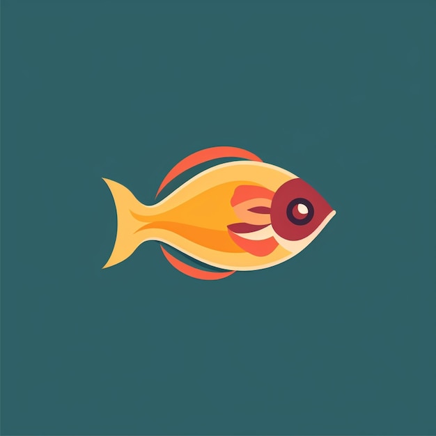 vecteur de logo de poisson de couleur plate