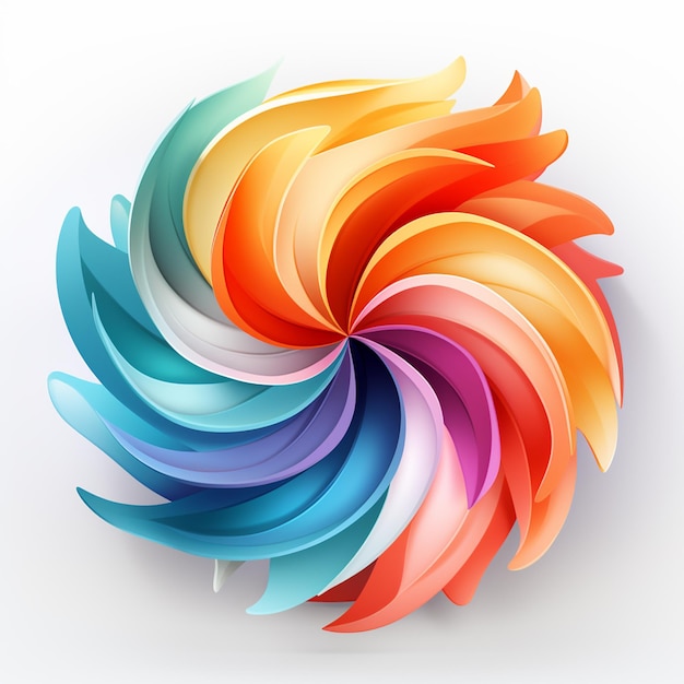 Vecteur de logo rotatif coloré abstrait 3D