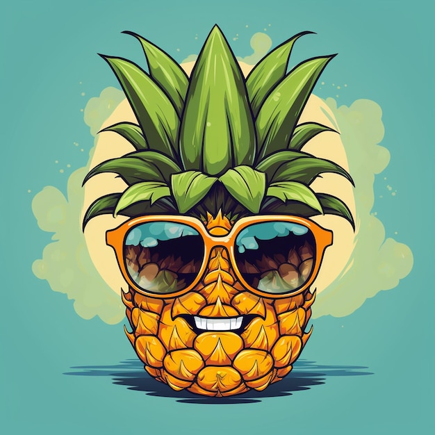 Un vecteur de lunettes de soleil en carton d'ananas