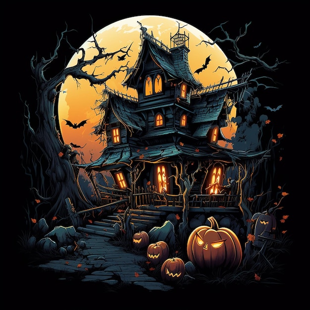 Le vecteur de la maison d'Halloween