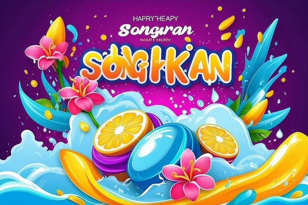 Vecteur de modèle d'affiche Happy Songkran