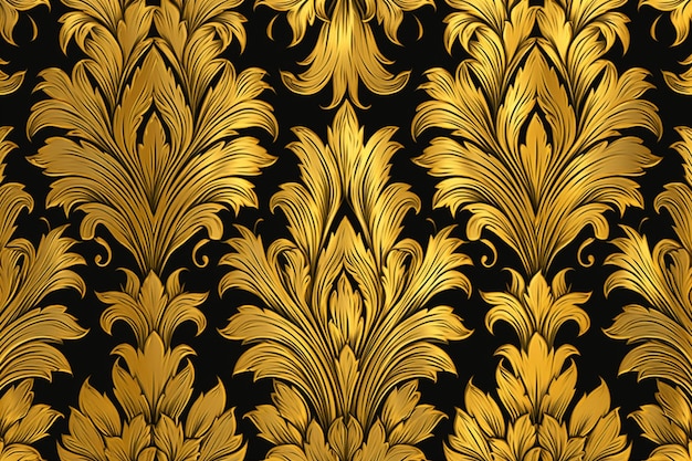 vecteur sans couture damasc d'or motifs richement ornés vieux style damasc de motifs d'or