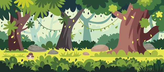 Vecteur de scène de forêt profonde vide