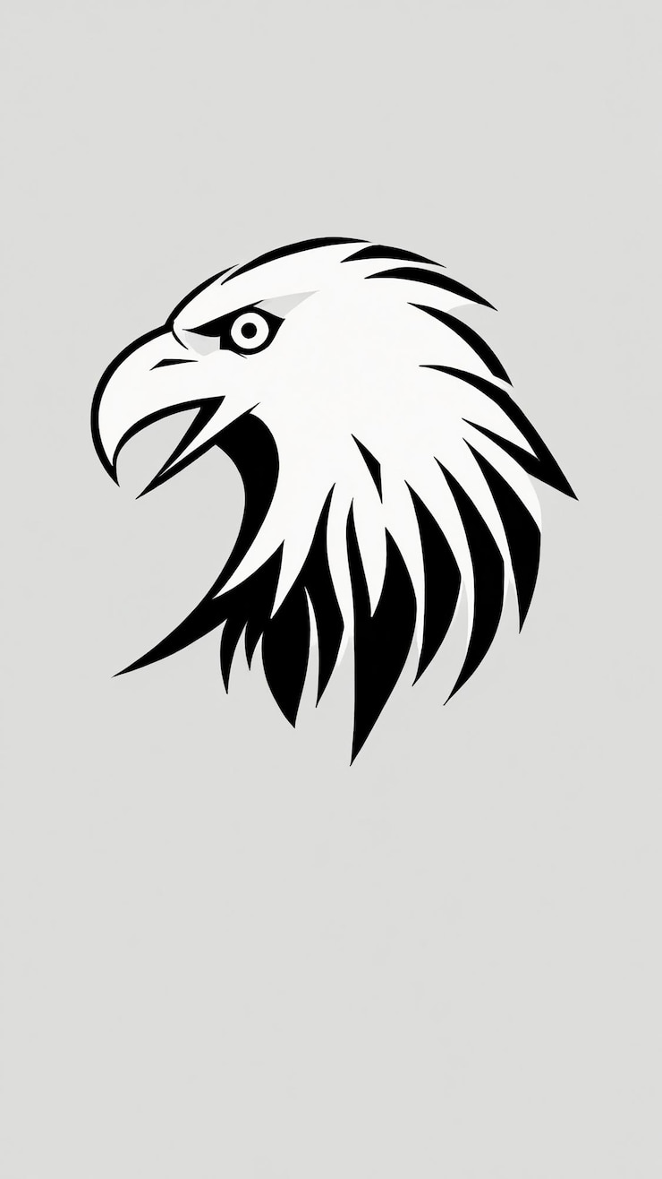 Photo le vecteur de la tête de l'aigle du logo de l'icône