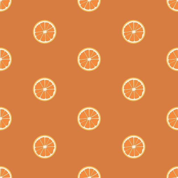 Vecteur de tranche d'orange de fruits sans couture d'arrière-plan