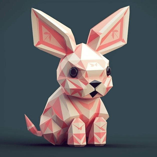 vecteur de tshirt japon lapin kawaii low poly