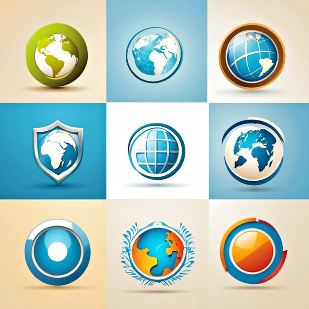 Photo vecteurs de logo d'entreprise mondiaux