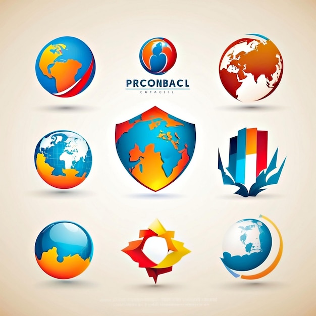 Photo vecteurs de logo d'entreprise mondiaux