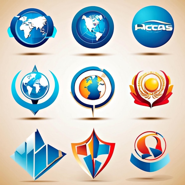 Vecteurs de logo d'entreprise mondiaux