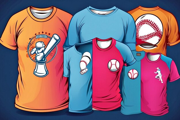 Vecteurs de t-shirts de baseball