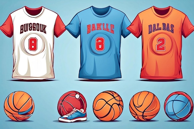 Vecteurs de t-shirts de basket