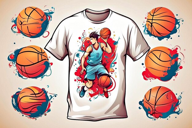 Photo vecteurs de t-shirts de basket