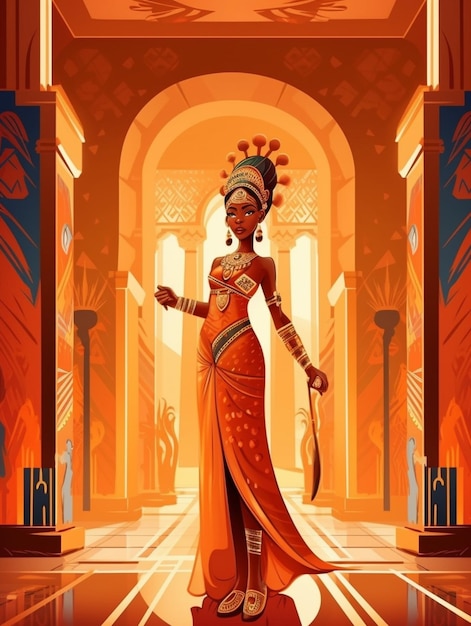 Vector belle déesse pharaon égyptienne Cléopâtre dessin à l'aquarelle illustration vectorielle