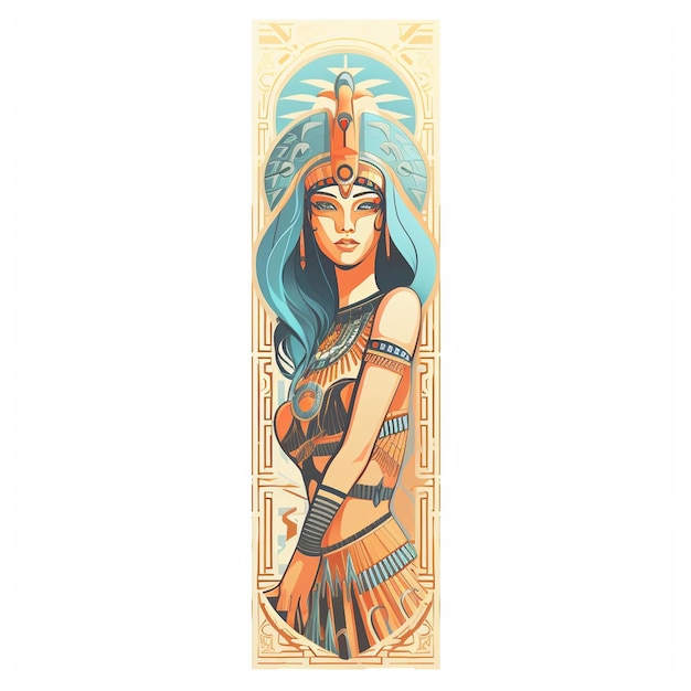 Vector belle déesse pharaon égyptienne Cléopâtre dessin à l'aquarelle illustration vectorielle