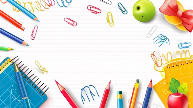 Vector coloré de retour à l'arrière-plan de la journée scolaire