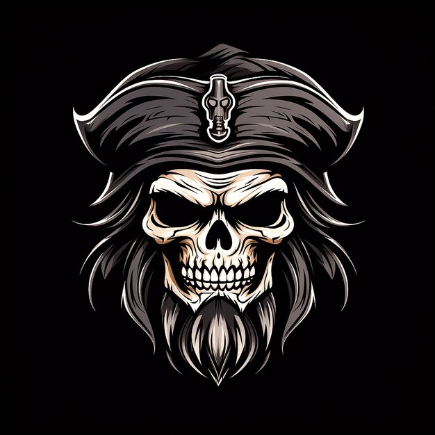 Vector crâne pirates capitaine illustration vectorielle générée par AI