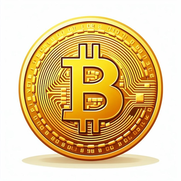 Vector crypto-monnaie Bitcoin pièces d'or isolées sur le blanc