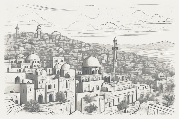 Vector dessiné à la main dessin plat fond palestinien