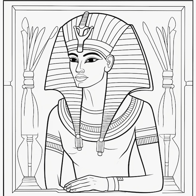 Photo vector dieu de l'égypte ancienne logo vintage concept d'art en ligne couleur noir et blanc illustration dessinée à la main