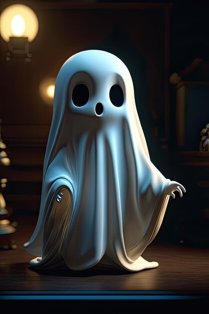 Vector de fantôme mignon Concept d'Halloween Fantômes de dessins animés Vector effrayant Fantôme blanc en arrière-plan