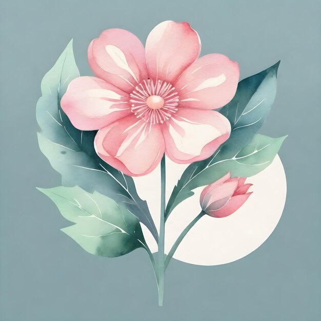 Vector floral rose à l'aquarelle élégant