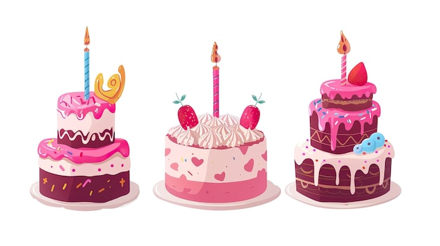 Vector de gâteau d'anniversaire illustration isolée ar 169 style brut ID de travail 8152a25b1e5e440cb7b42bdf41a058a7