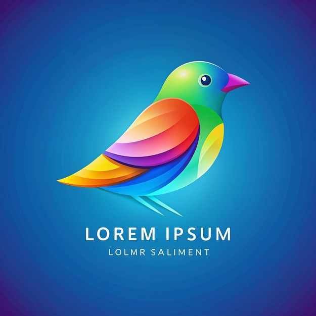 Vector gratuit illustration d'oiseau coloré gradient oiseau logo coloré vecteur de gradient
