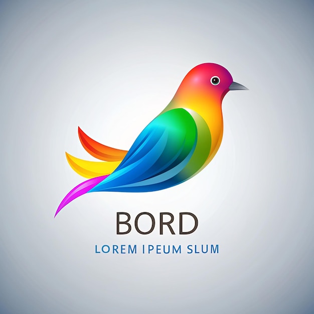 Vector gratuit illustration d'oiseau coloré gradient oiseau logo coloré vecteur de gradient