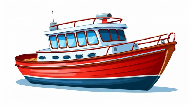 Vector d'icône de dessin animé de bateau illustration de transport objet de l'icône concept de vecteur premium isolé
