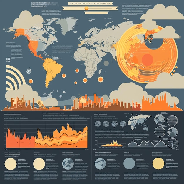 Photo vector d'infographie du réchauffement climatique