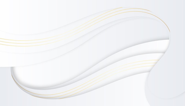 Vector de ligne d'onde dorée abstraite et élégante sur fond blanc