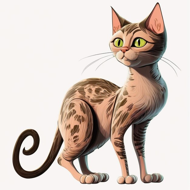 Vector de personnage de dessin animé à corps entier de chat