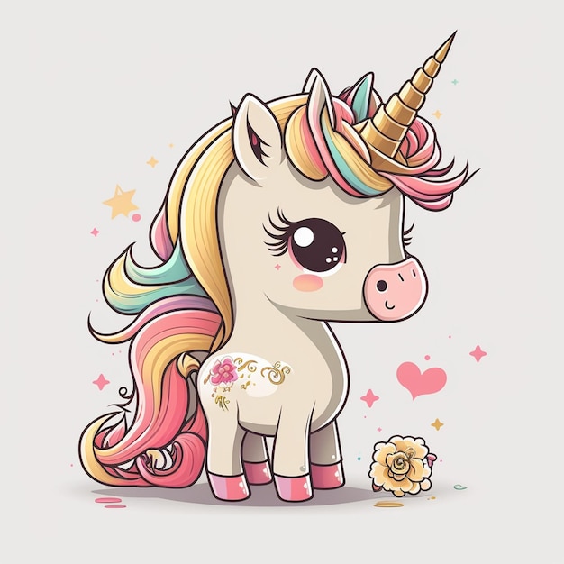 Vector de personnages de dessins animés de bébé licorne