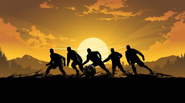 Photo vector_silhouettes_of_men_playing_soccer