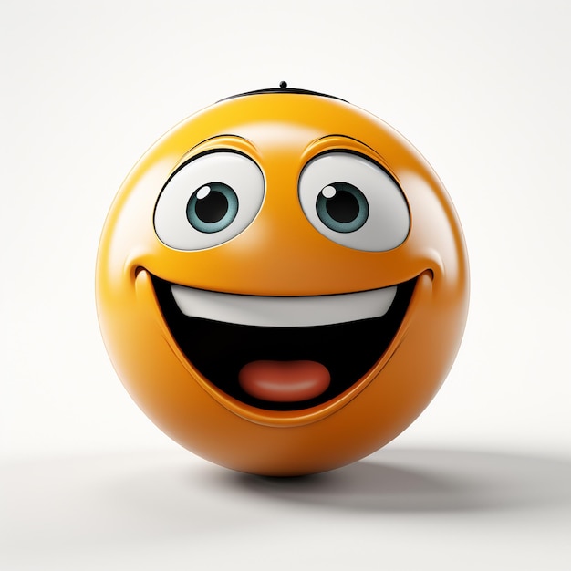 Photo vector de sourire d'emoji isolé dans le fond blanc génératif ai