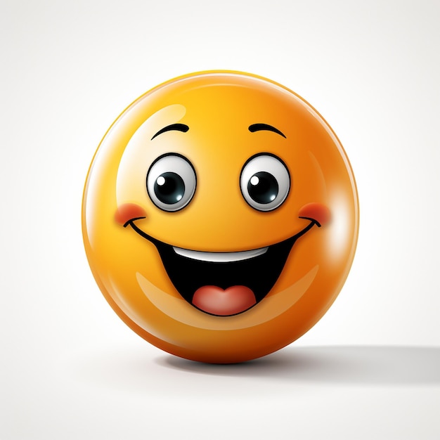 Photo vector de sourire d'emoji isolé dans le fond blanc génératif ai