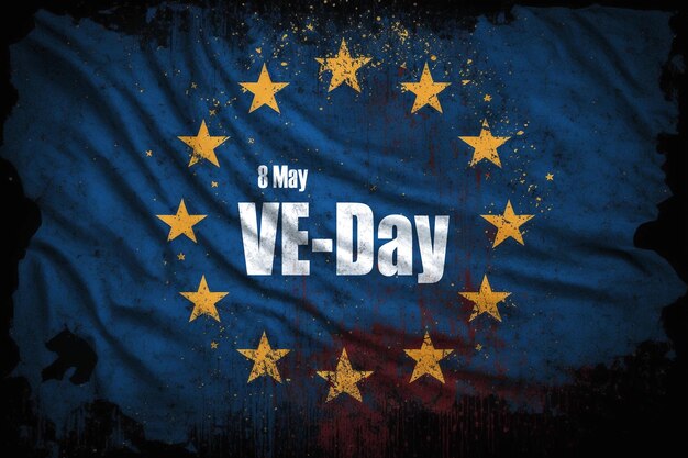 VEDay Victory in Europe Day Drapeau de l'Europe