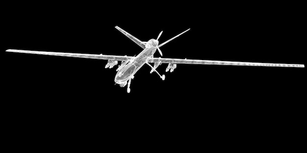 Véhicule aérien sans pilote (UAV), structure de la carrosserie, modèle filaire