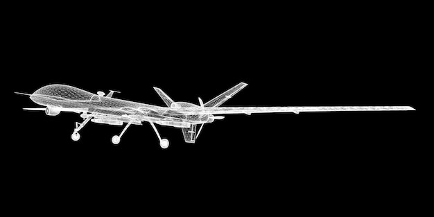 Véhicule aérien sans pilote (UAV), structure de la carrosserie, modèle filaire